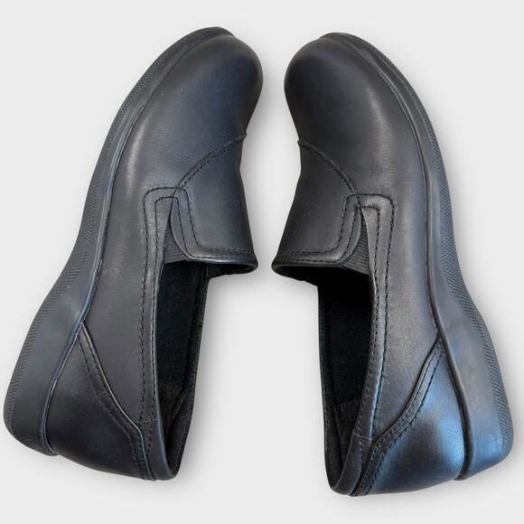 Air Supply Plus Leather Loafer Comfort Walking Shoes Slip On Women Size 6M Black - Picture 7 of 11